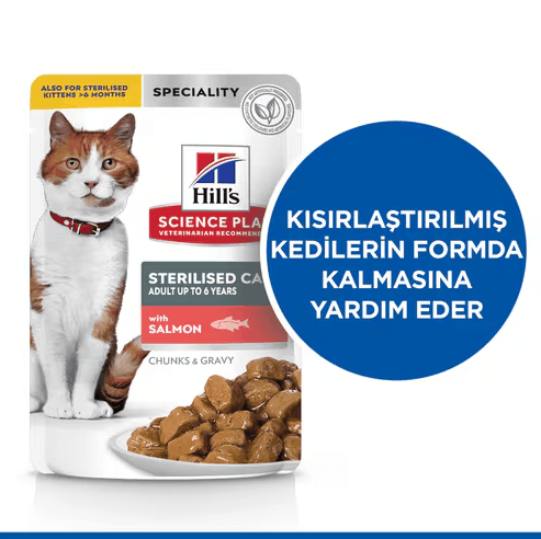 Hills Sterilised Somonlu Pouch Kısırlaştırılmış Konserve Kedi Maması