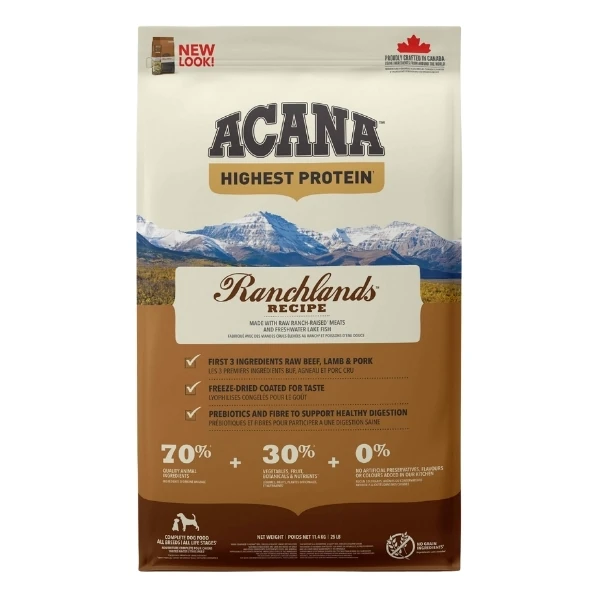 Acana Ranchlands Tahılsız Sığır ve Kuzu Etli Yetişkin Köpek Maması - 11.4 Kg