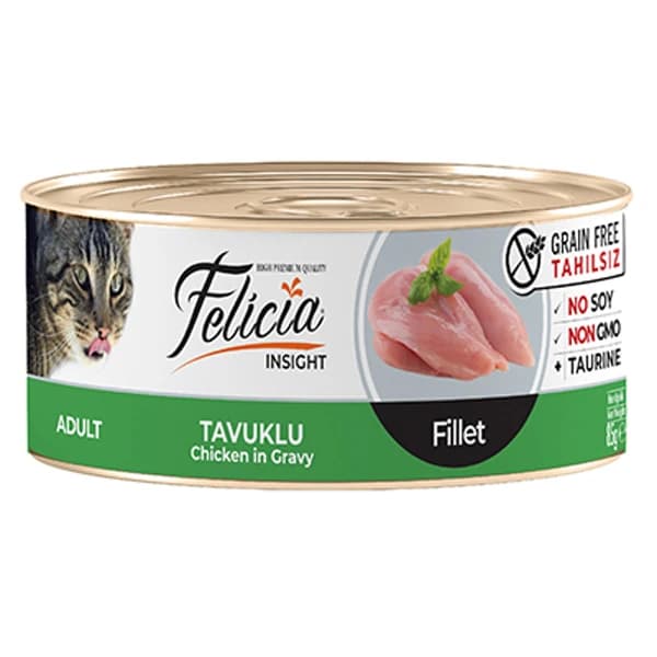 Felicia Tahılsız Tavuklu Fileto Yetişkin Konserve Kedi Maması