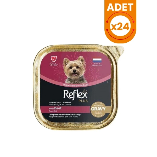 Reflex Plus Dana Etli Sos İçinde Küçük Irk Yetişkin Konserve Köpek Maması - 24 Adet 85 Gr