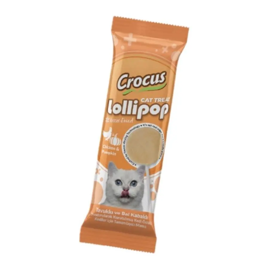 Crocus Tavuklu ve Balkabaklı Lolipop Kedi Ödül Maması 1.4 Gr Adet 1g