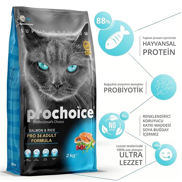 Pro Choice Pro 34 Adult Somonlu Yetişkin Kedi Maması