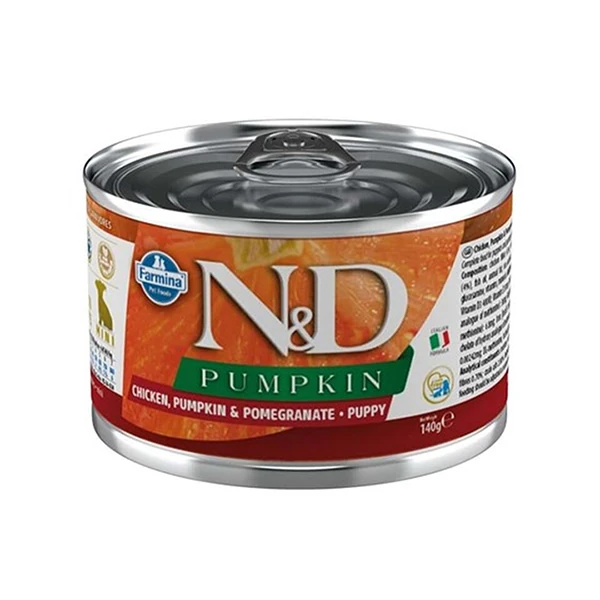 N&D Pumpkin Tavuklu ve Narlı Mini Irk Yavru Konserve Yaş Köpek Maması - 1 Adet 140 Gr