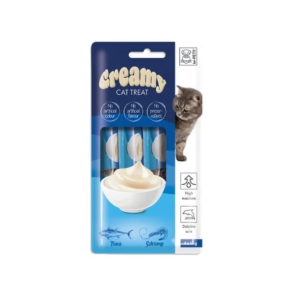 M-Pets Creamy Ton Balıklı ve Karidesli Sıvı Kedi Ödül Maması