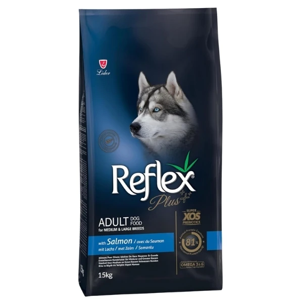 Reflex Plus Somonlu Orta ve Büyük Irk Yetişkin Köpek Maması - 15 Kg
