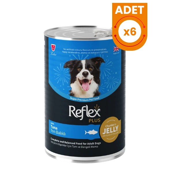 Reflex Plus Jöle İçinde Ton Balıklı Yetişkin Konserve Köpek Maması - 6 Adet 400 Gr