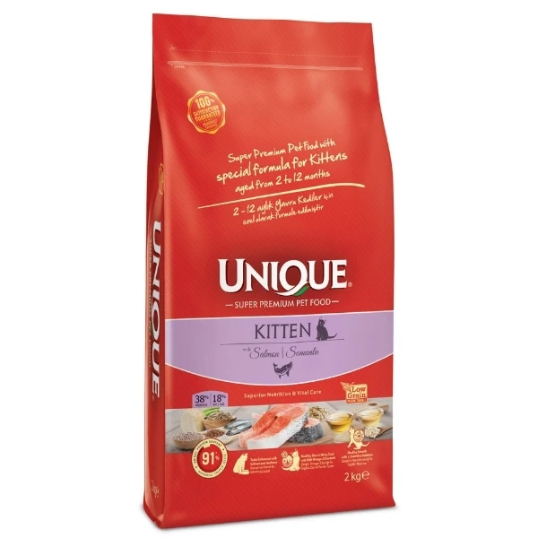 Unique Kitten Somonlu Yavru Kedi Maması - 10+2 Kg Hediyeli