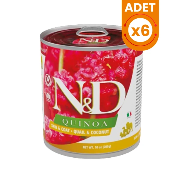 N&D Quinoa Bıldırcın ve Hindistan Cevizli Konserve Yaş Köpek Maması - 6 Adet 285 Gr