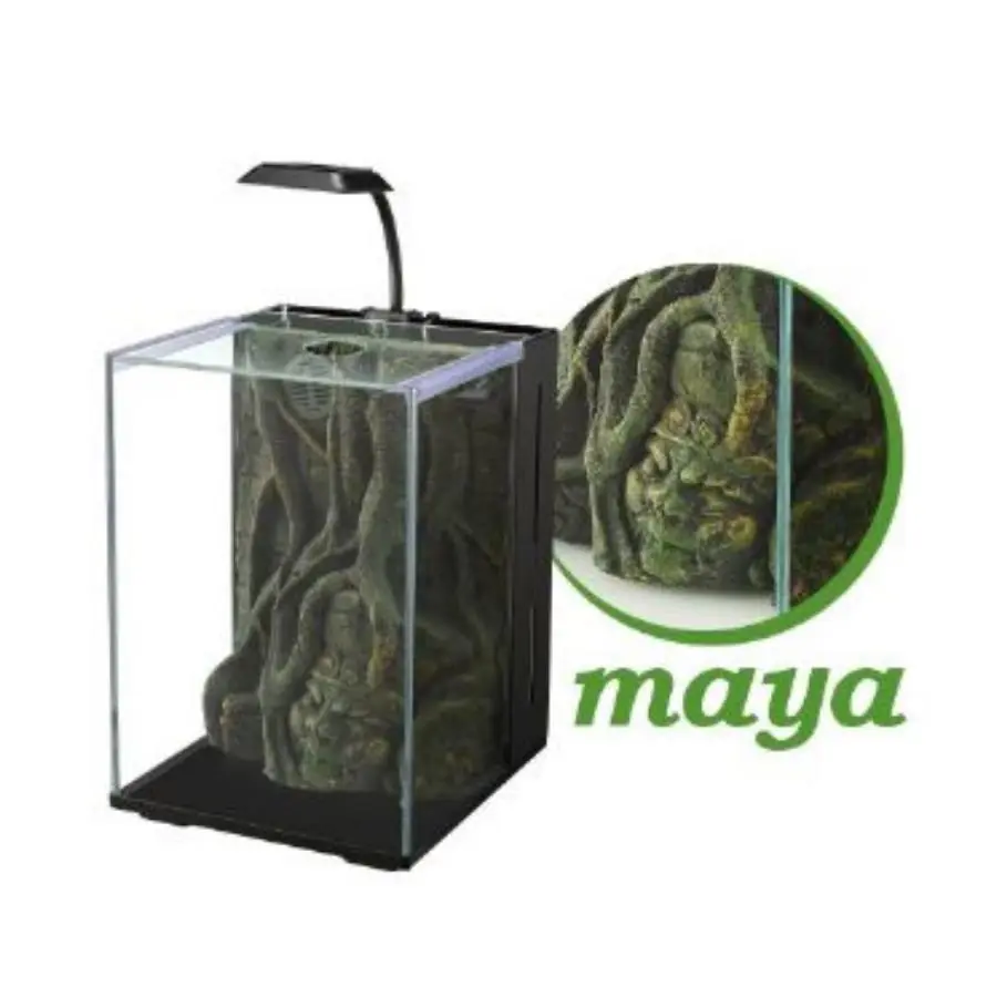 Nubios Maya Dekorlu Nano Akvaryum Siyah
