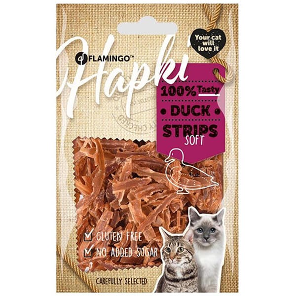 Flamingo Glutensiz Ördekli Şerit Kedi Ödül Maması