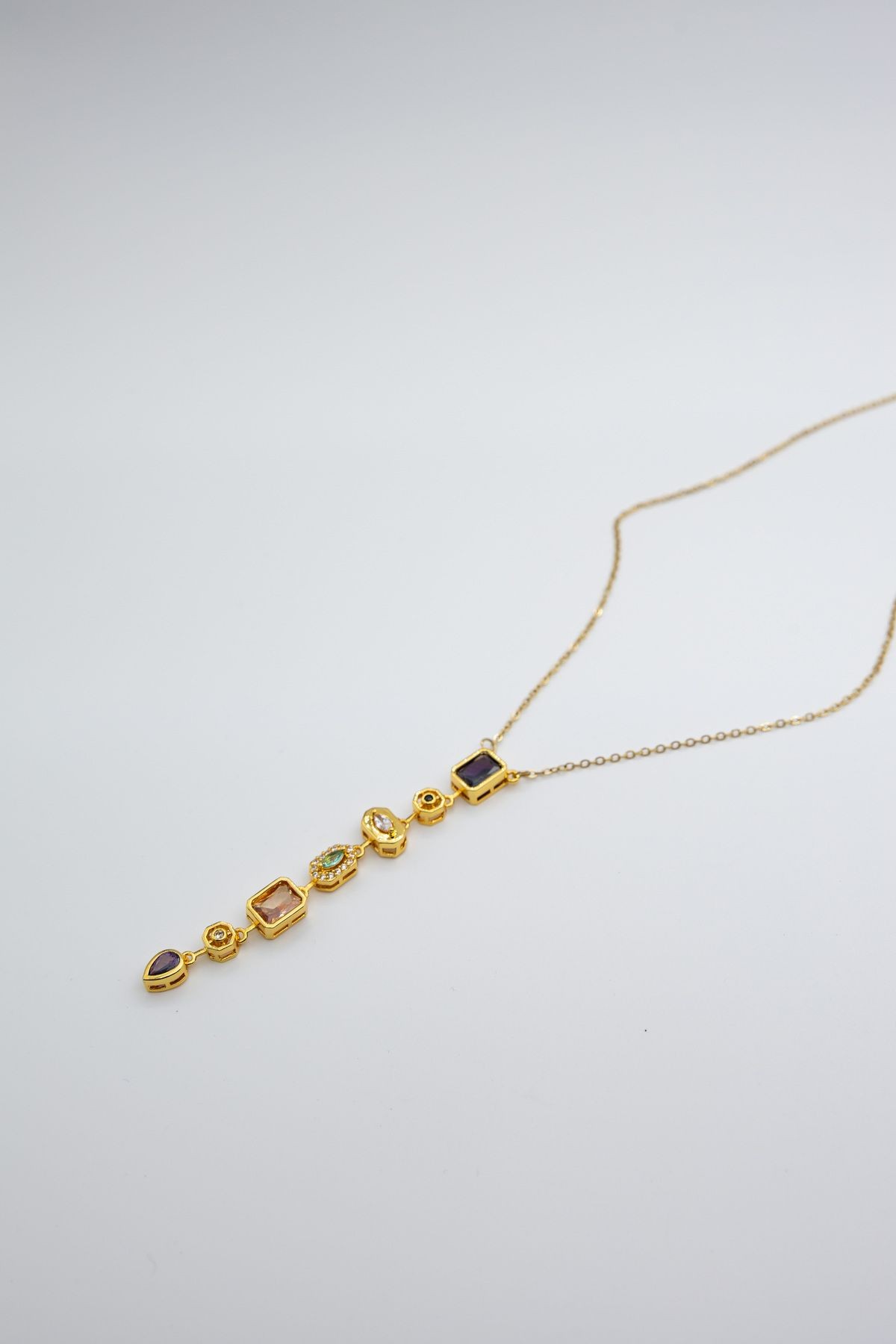 Orion 7 Elementli Geometrik Gold Y Kolye
