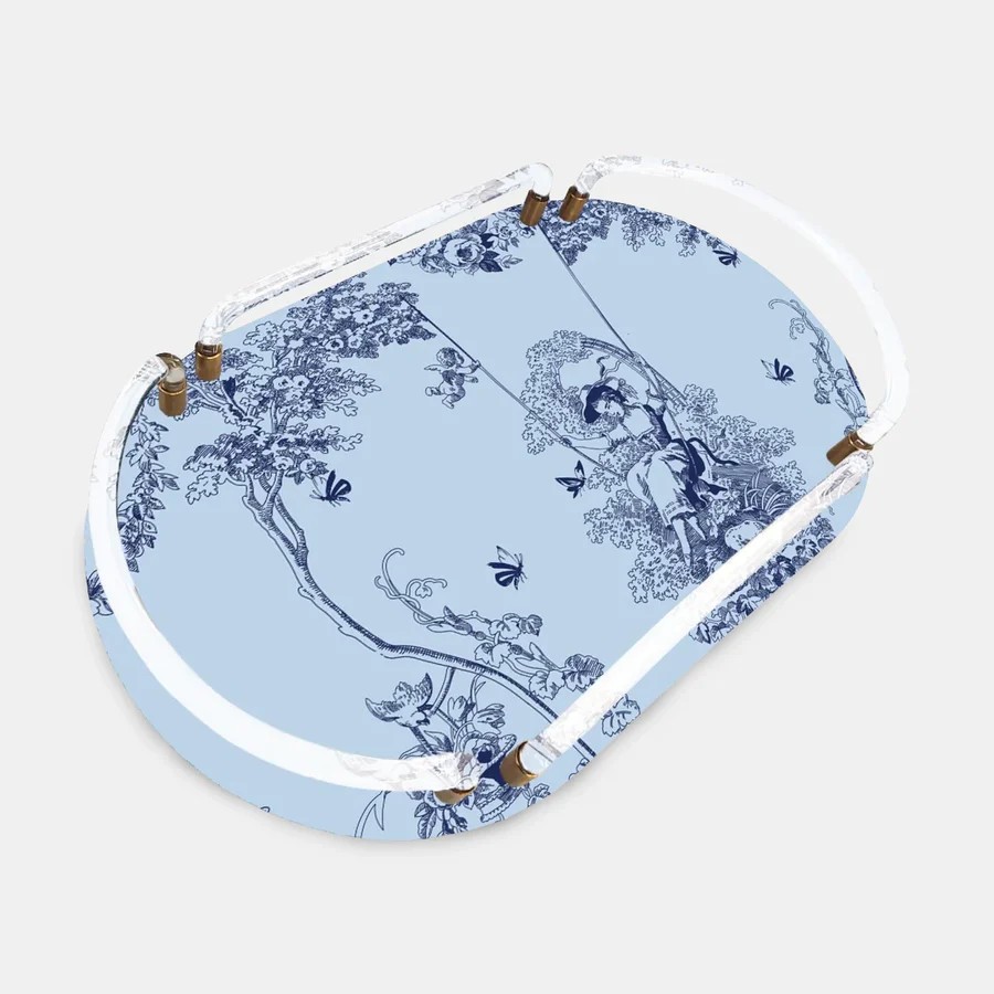 Fiori 52 Timeless Collection Mavi Oval Akrilik Tepsi