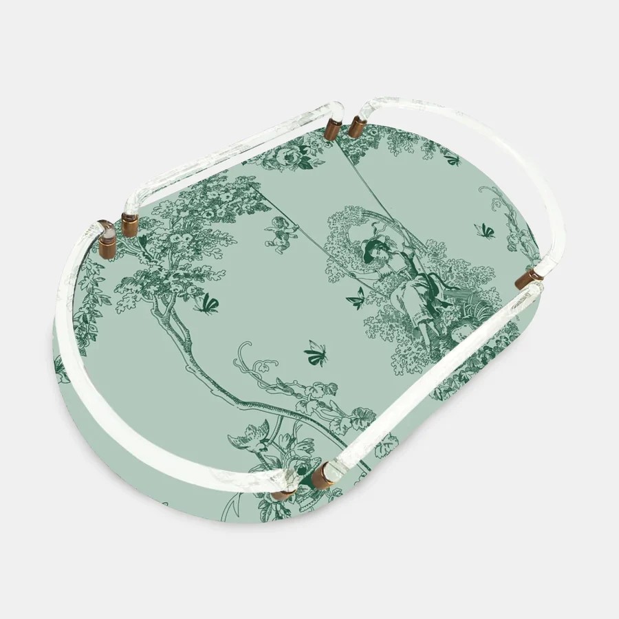 Fiori 52 Timeless Collection Yeşil Oval Akrilik Tepsi