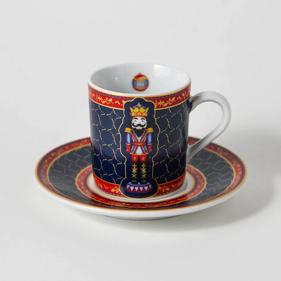 Nutcracker Mavi Porselen Kahve Fincanı