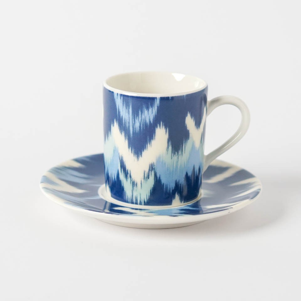 Fiori 52 İkat Collection Mavi Porselen Kahve Fincanı