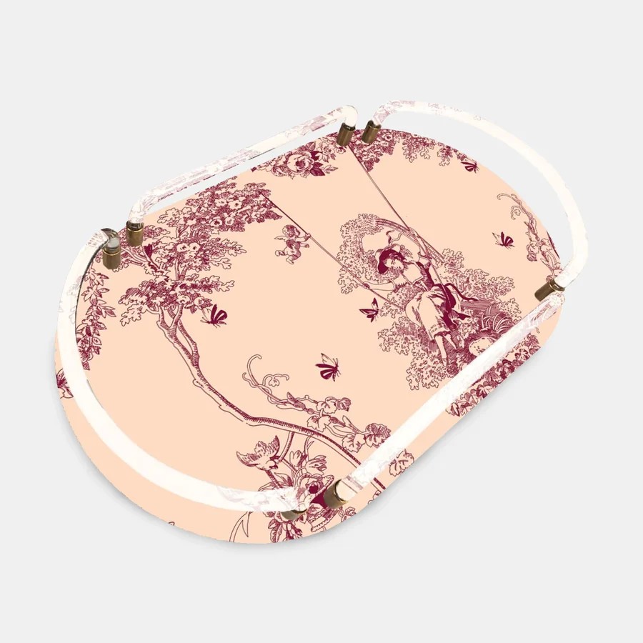 Fiori 52 Timeless Collection Pembe Oval Akrilik Tepsi