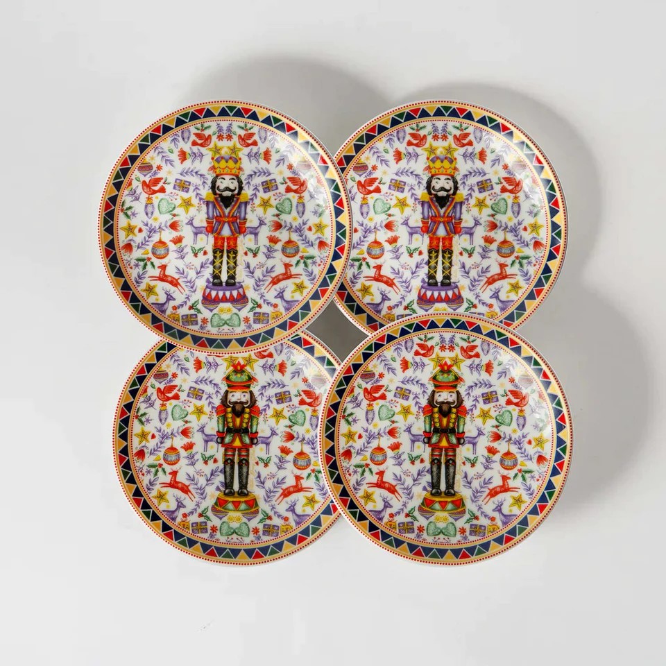Nutcracker Beyaz 4'lü 12 Cm Porselen Tabak