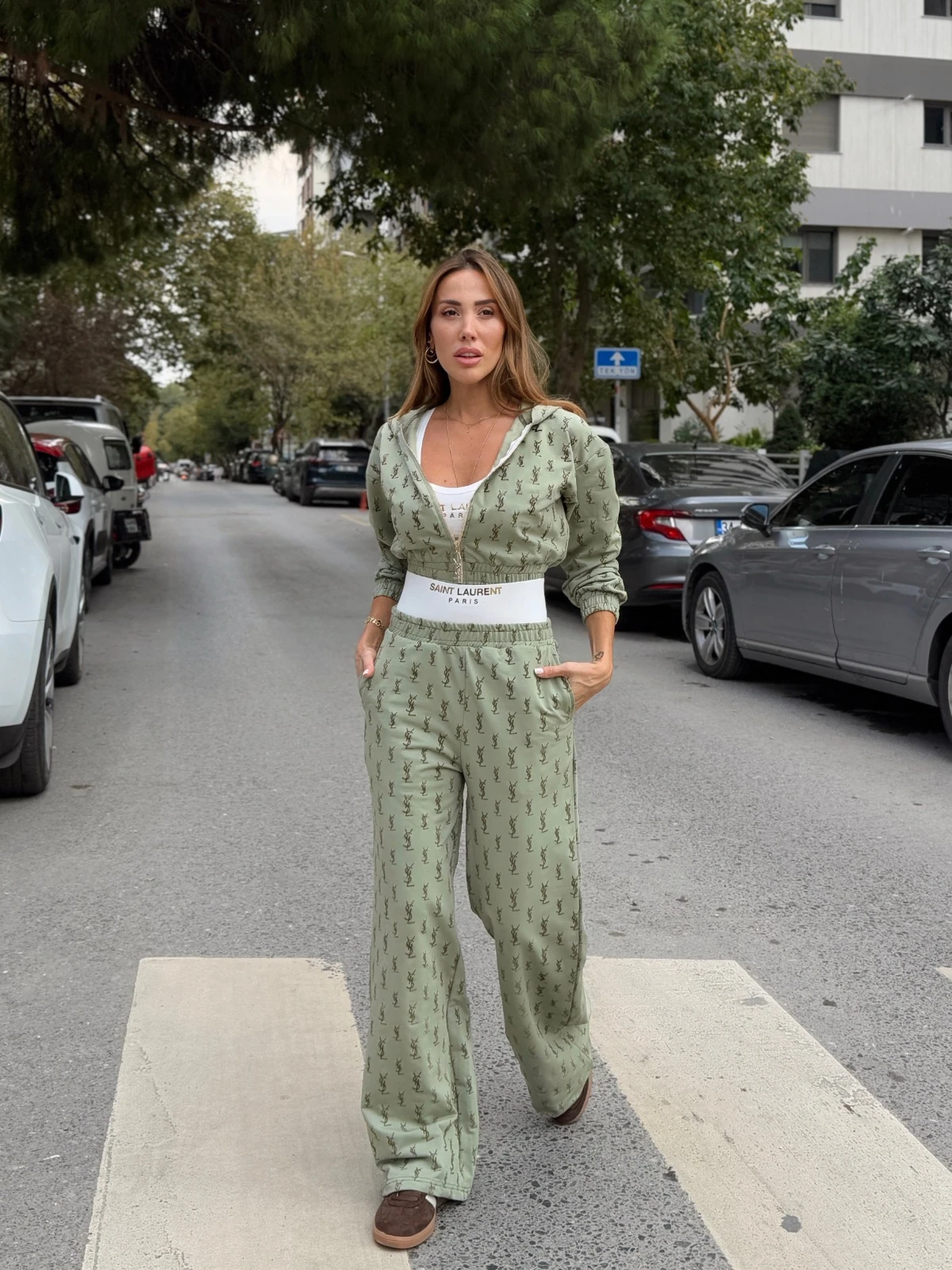 YSL FLOKLU ÜÇLÜ TAKIM