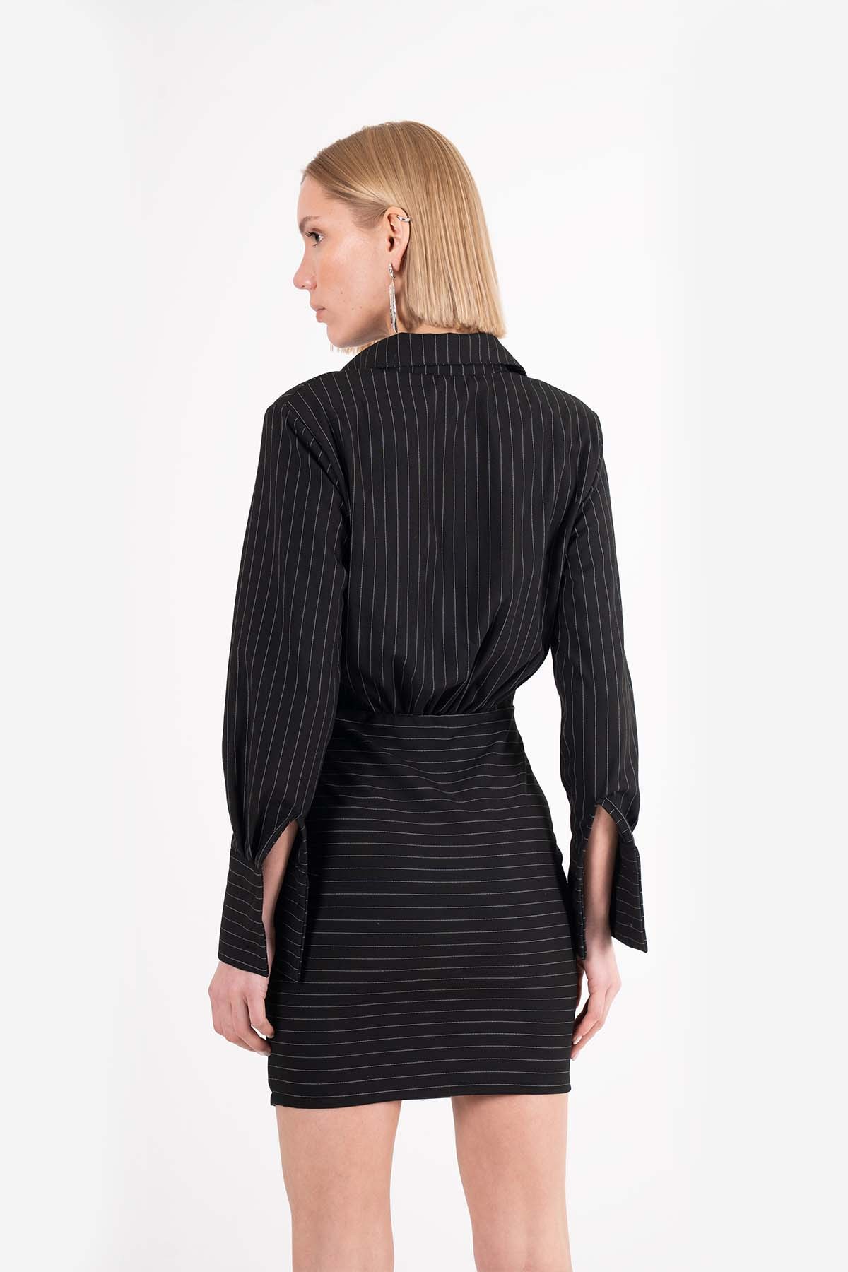 Rhea District Dress - SİYAH