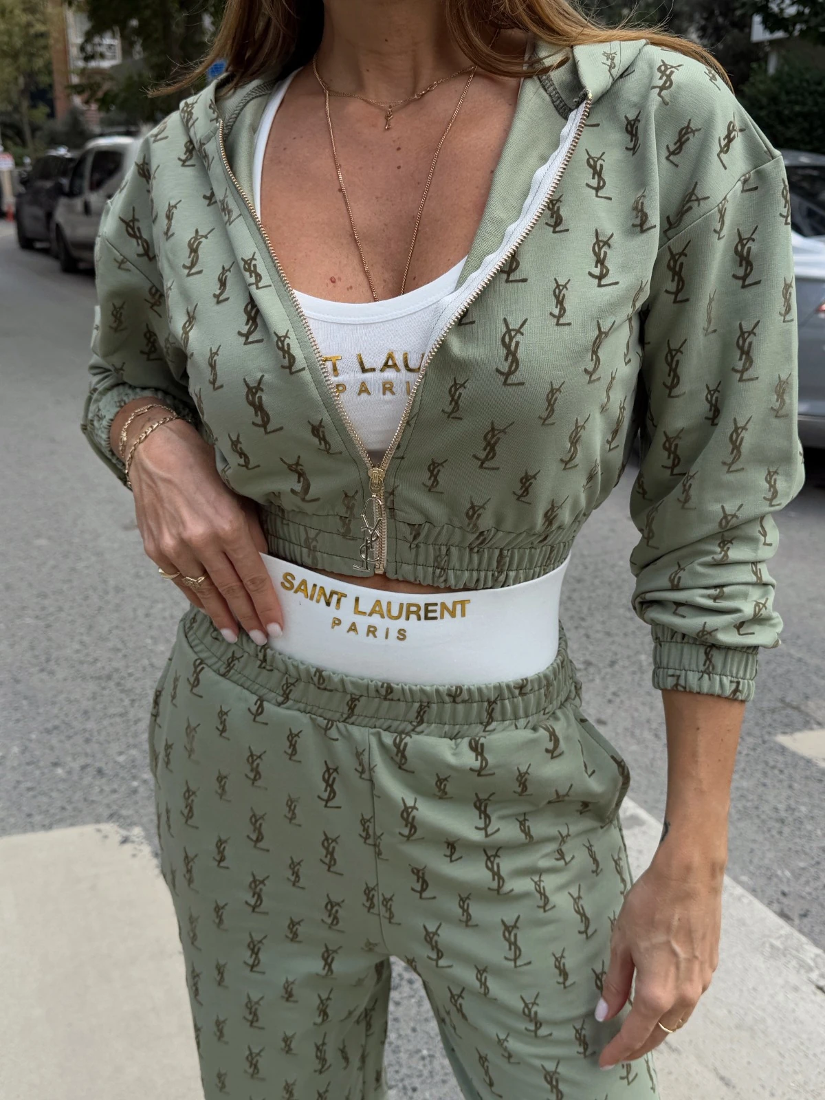 YSL FLOKLU ÜÇLÜ TAKIM