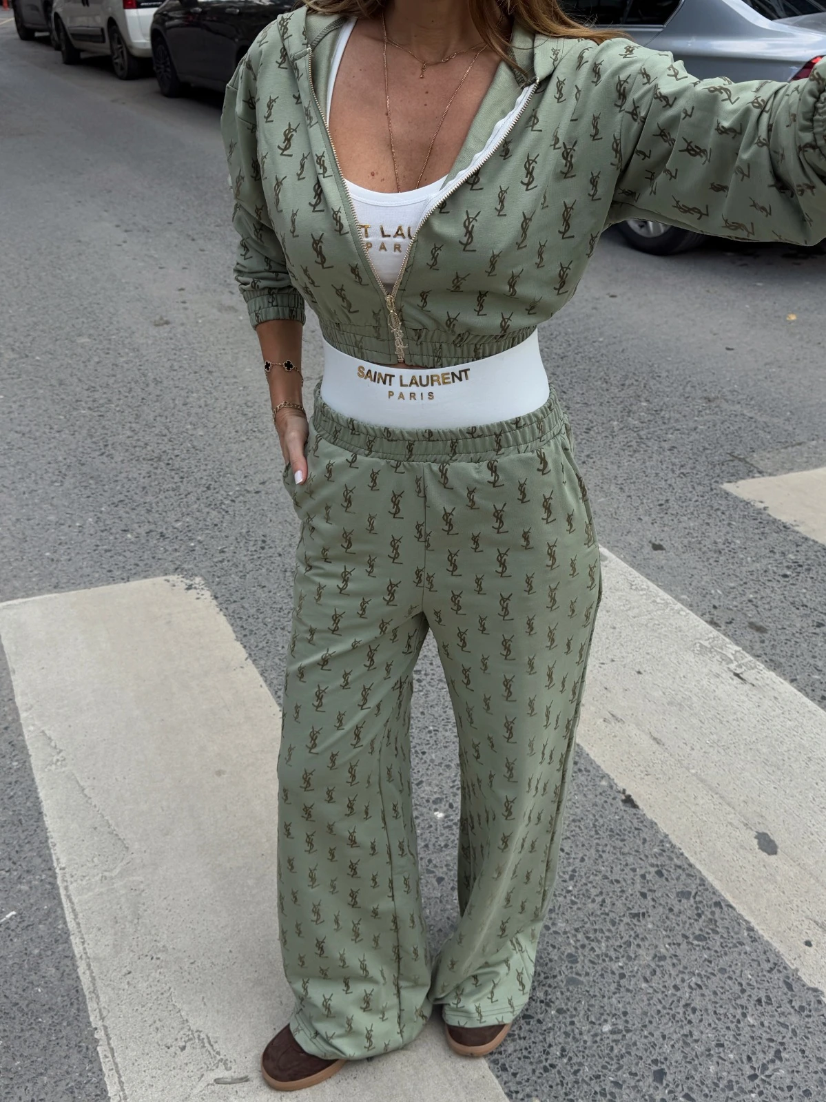 YSL FLOKLU ÜÇLÜ TAKIM