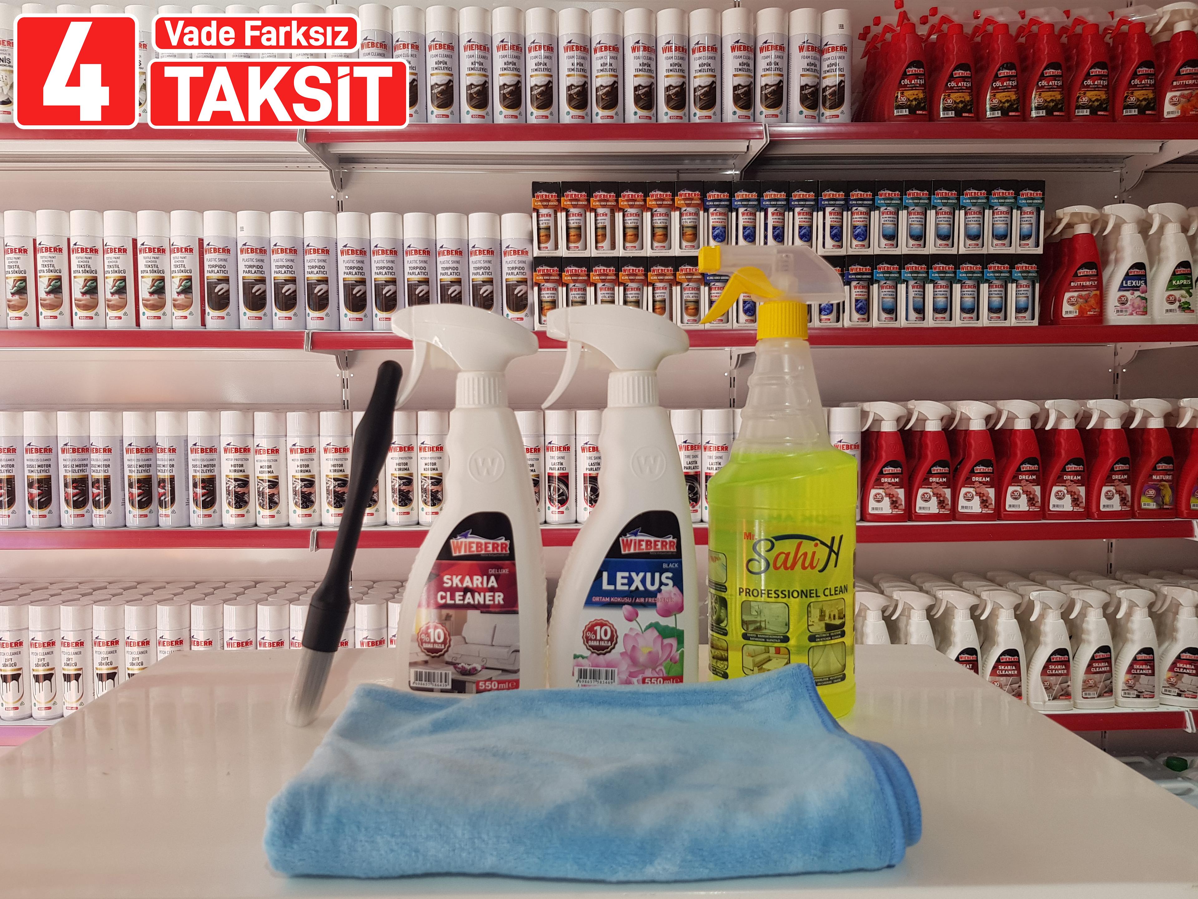 1 Adet Leksus Ortam Kokusu 500 CC + 1 Adet  Skaria Cleaner 500 CC + 1 Adet Detay Fırçası + 1 Adet Mikrofiber Kurulama Havlusu + 1 Adet Hediye 1 Lt Sahih Çok  Amaçlı Temizleyici