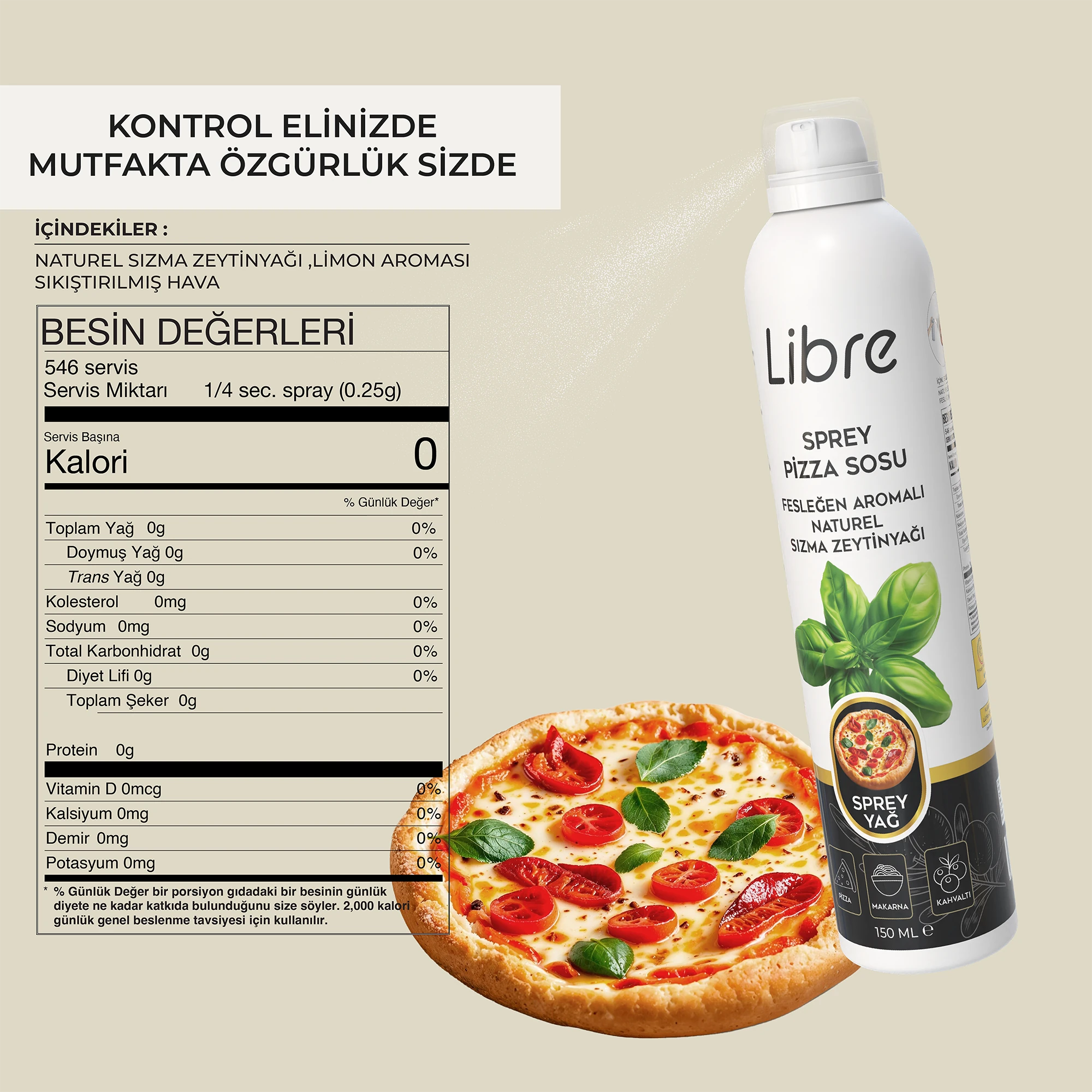 Fesleğen Aromalı Sprey Zeytinyağı