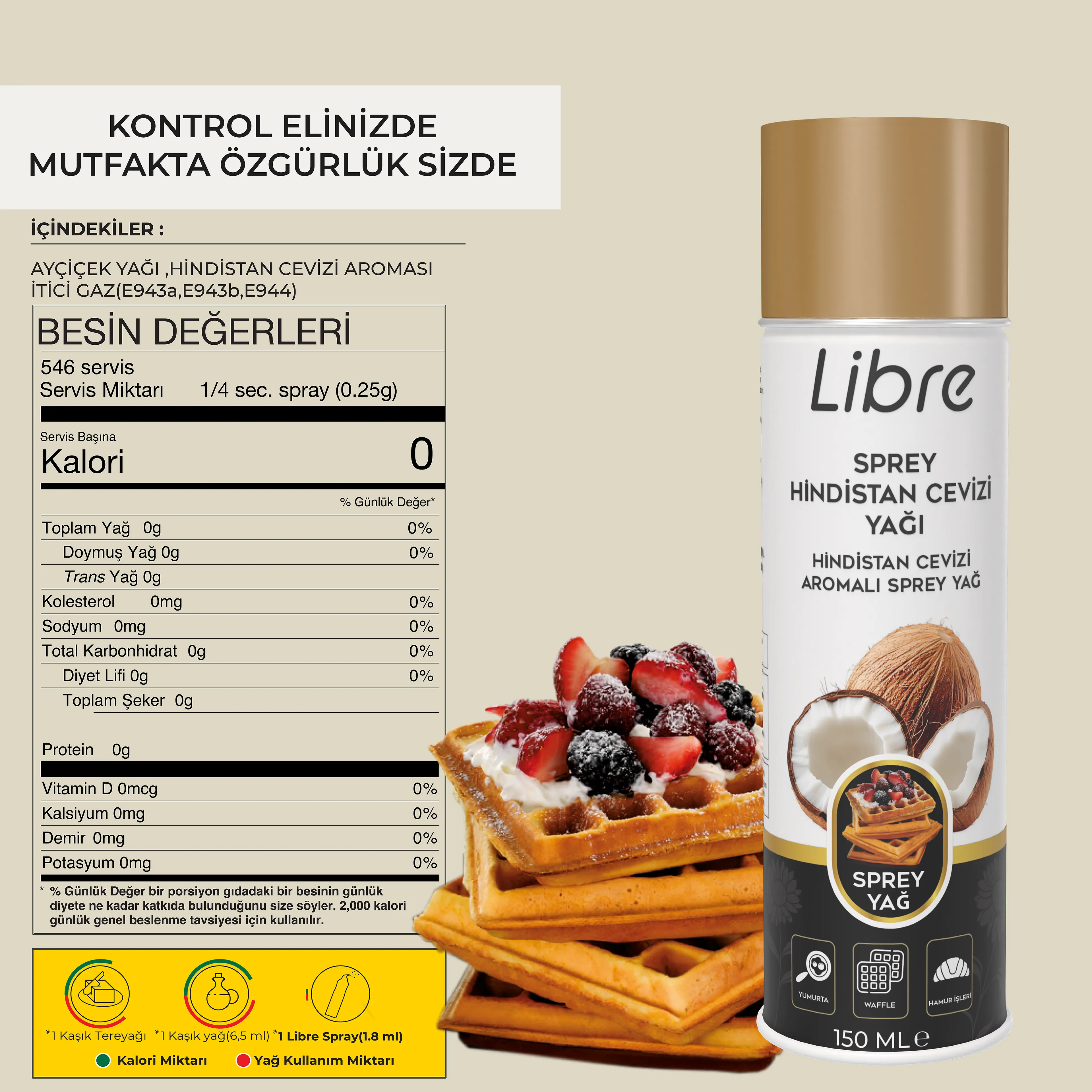 Hindistan Cevizi Aromalı Sprey Yağ