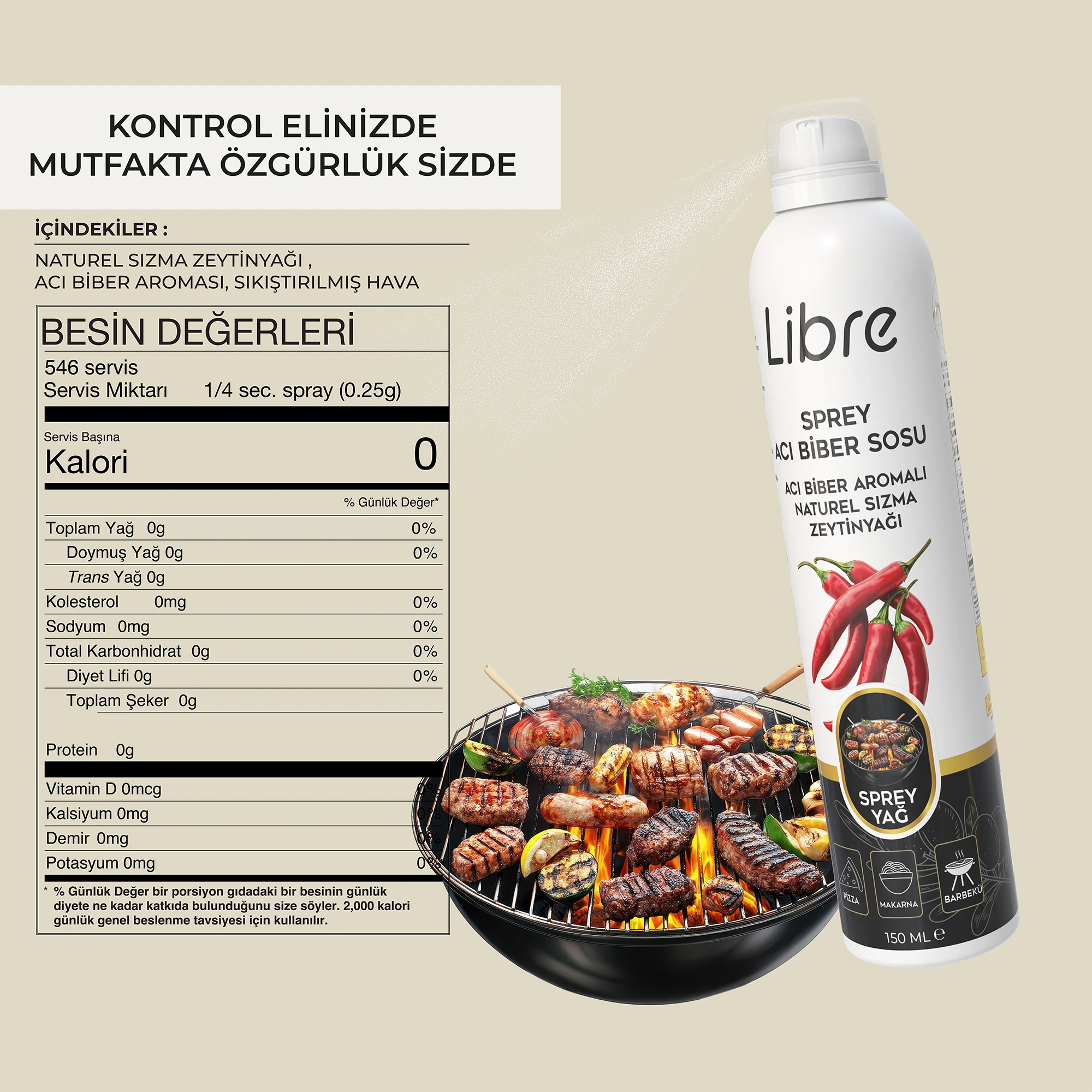 Acı Biber Aromalı Sprey Zeytinyağı