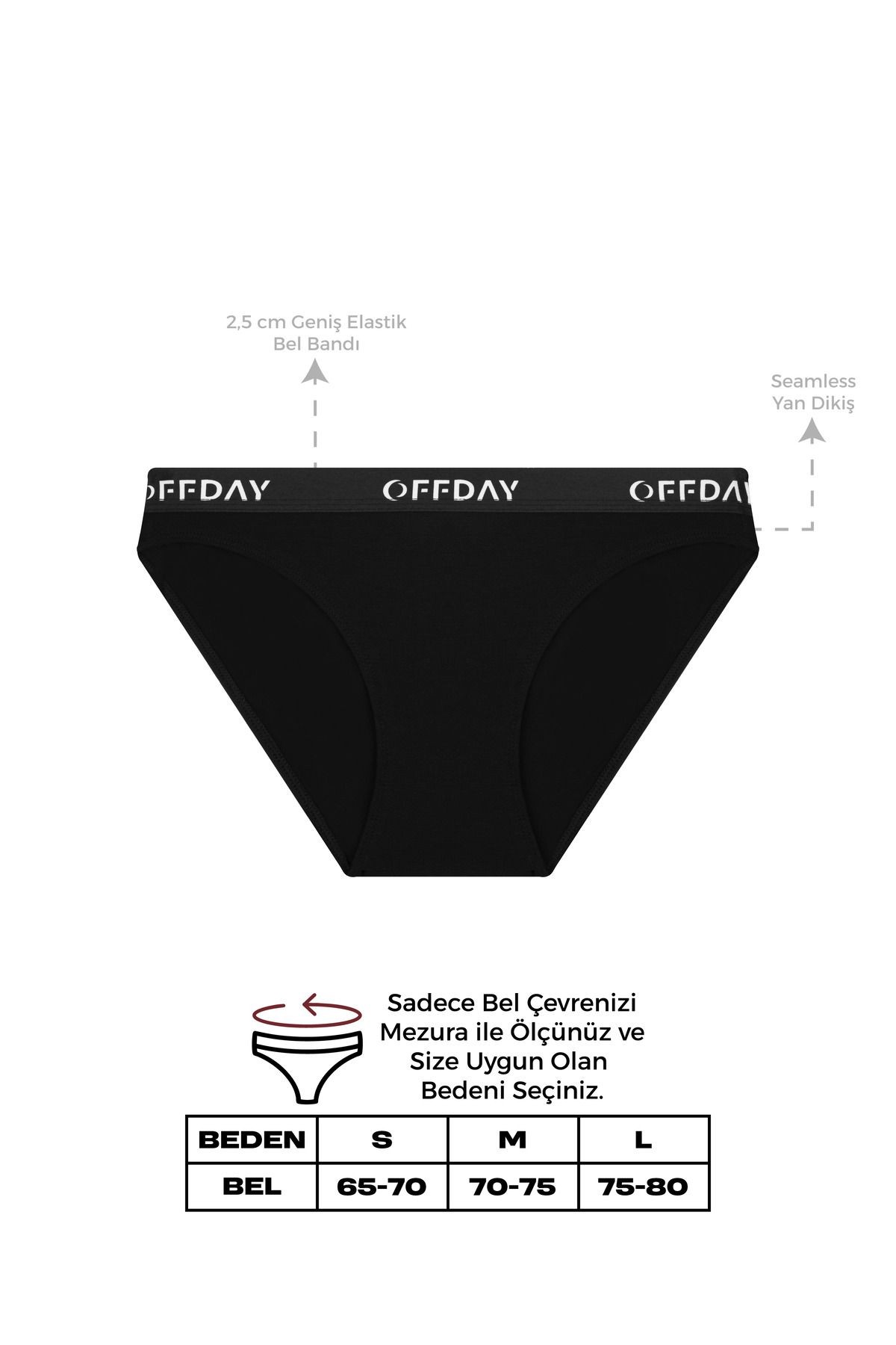 Essential Kadın Slip 3'lü - Siyah