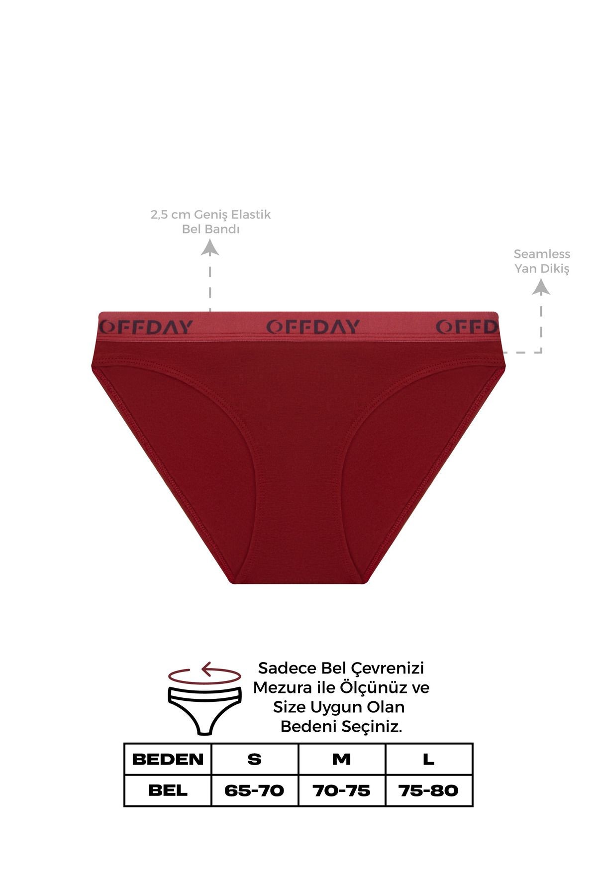 Essential Kadın Slip 3'lü - Bordo