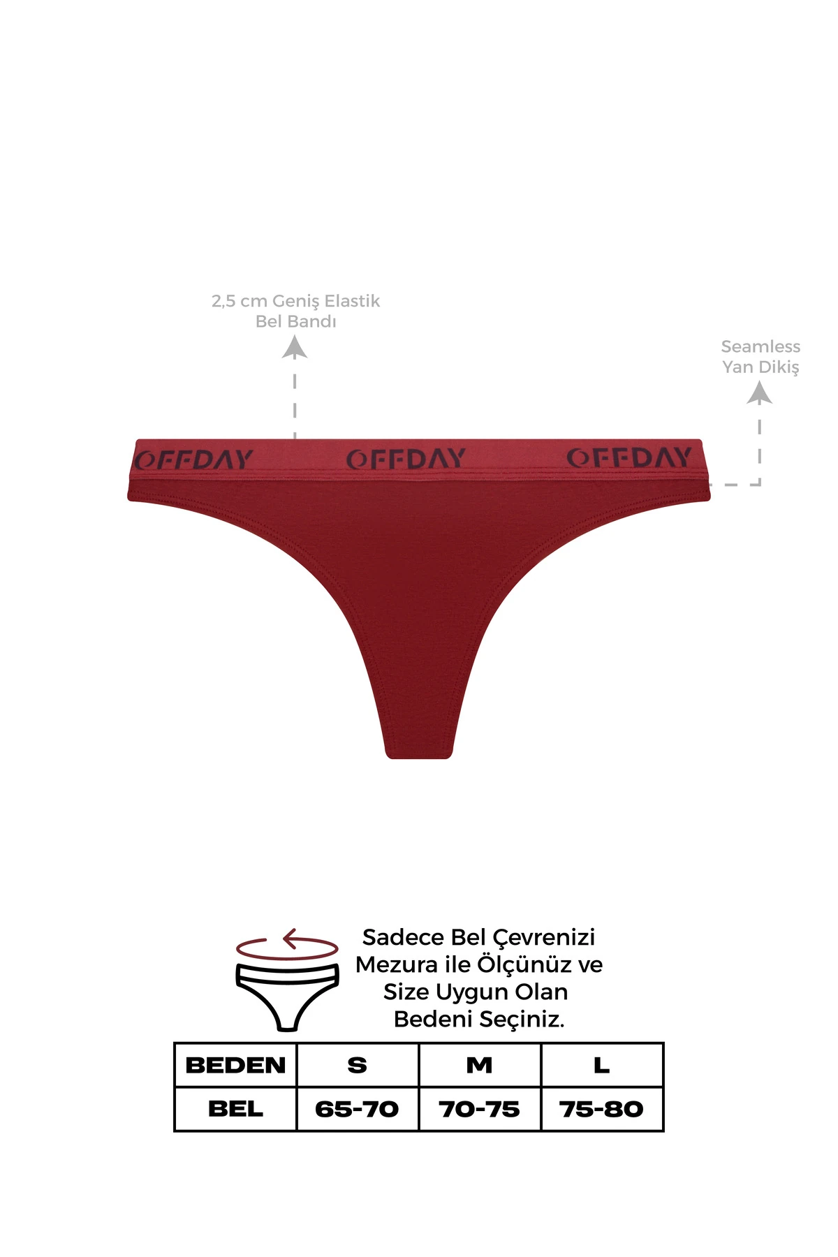 Essential Kadın Tanga 3'lü – Modal Pamuk - Bordo