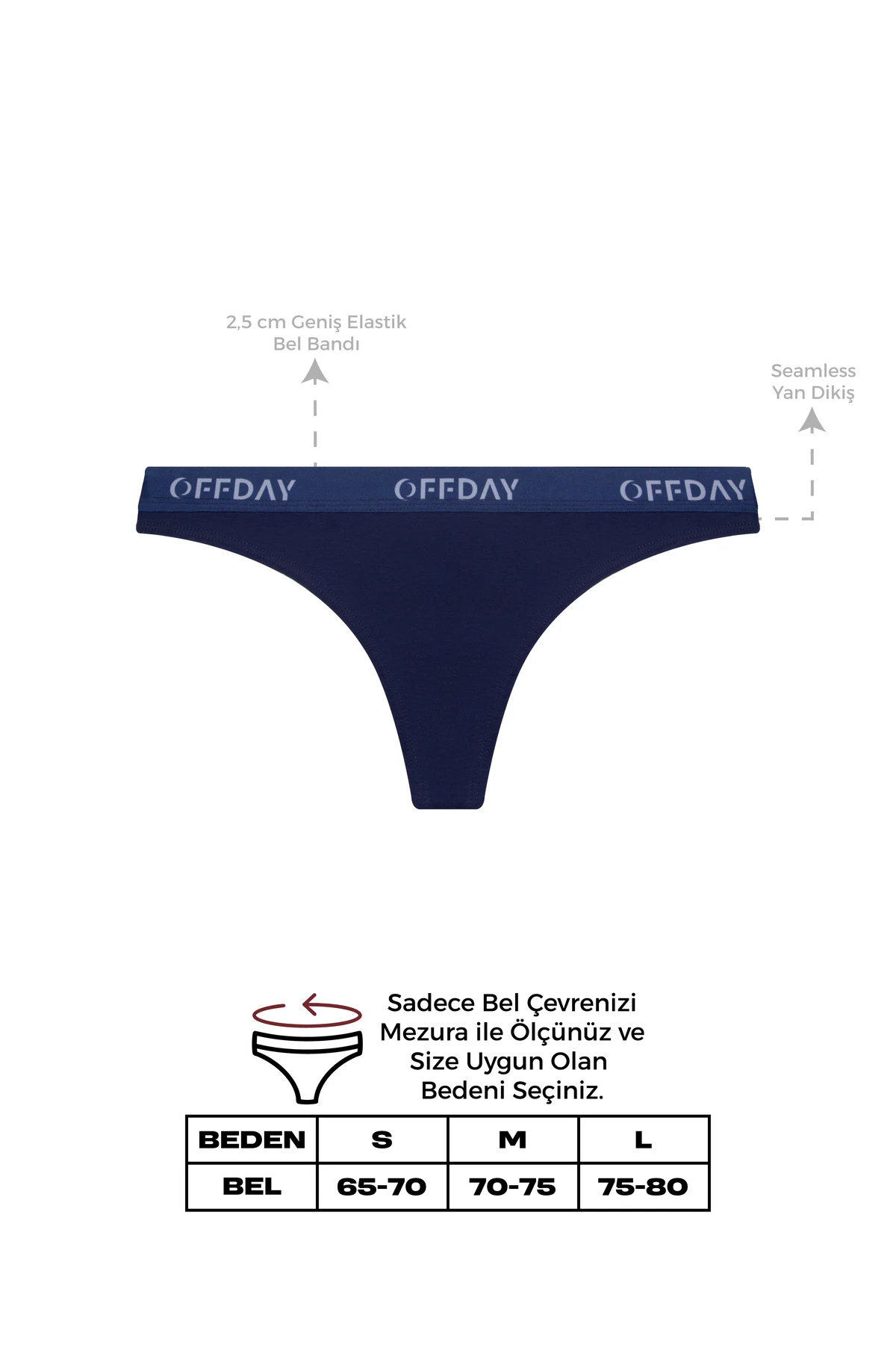 Essential Kadın Tanga 3'lü – Modal Pamuk - Lacivert