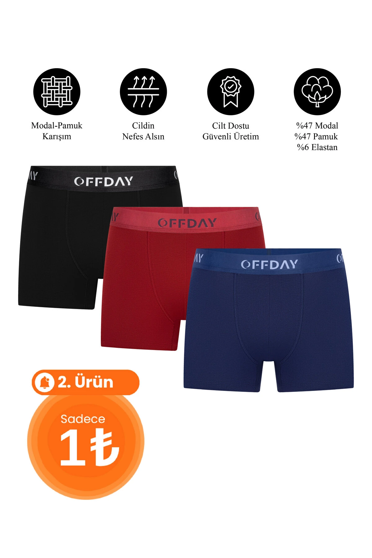 Essential Erkek Spor Boxer 3’lü – Modal Pamuk