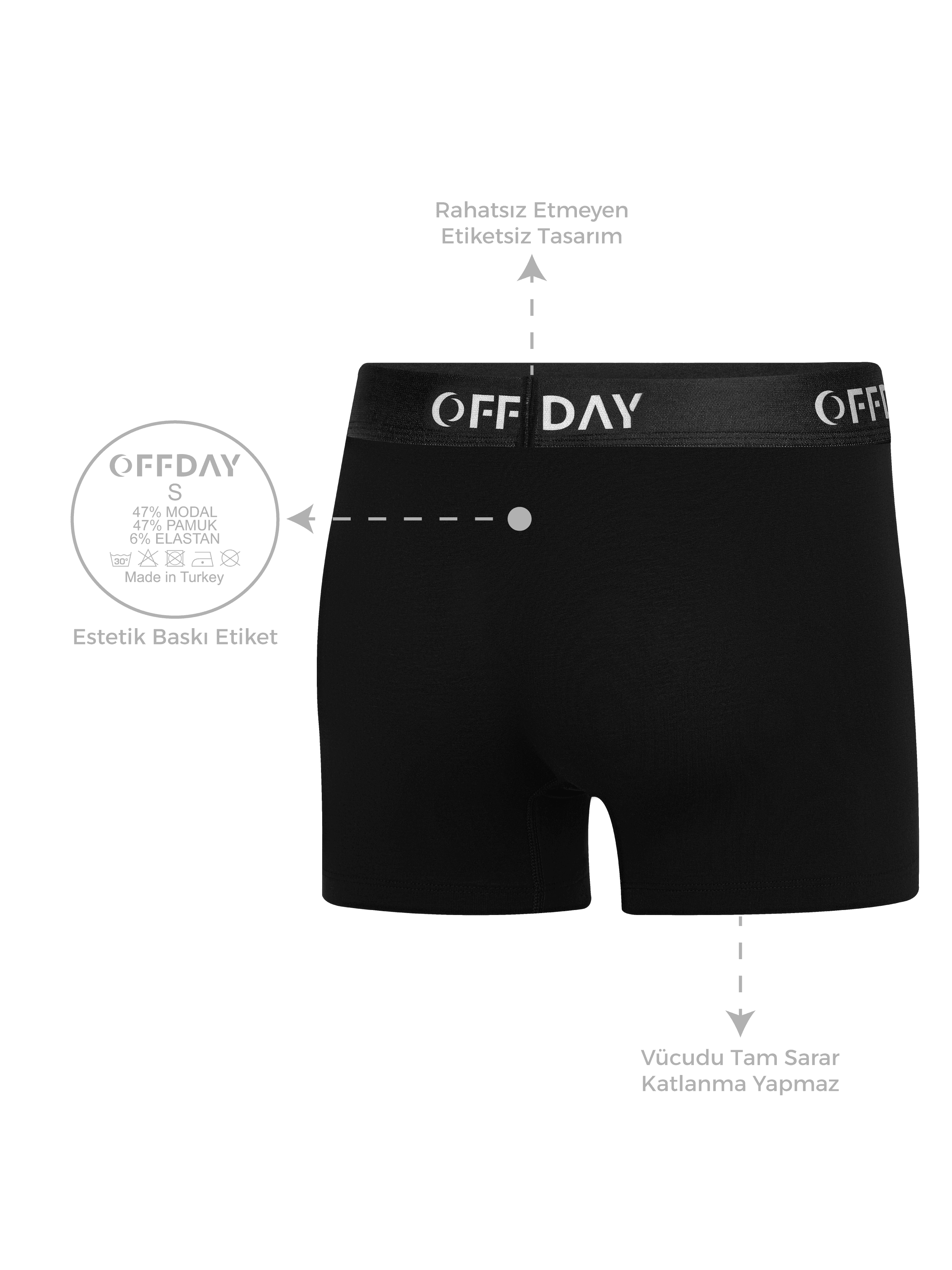 OFFDAY ESSENTIAL MODAL BOXER 3'LÜ