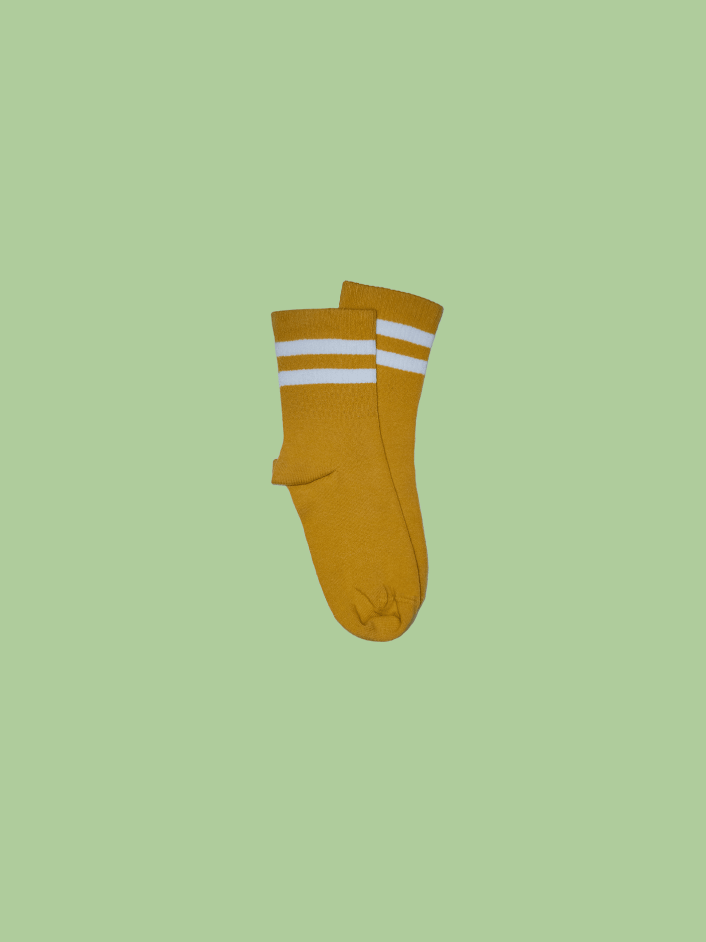 College Socks Mustard&White Strip