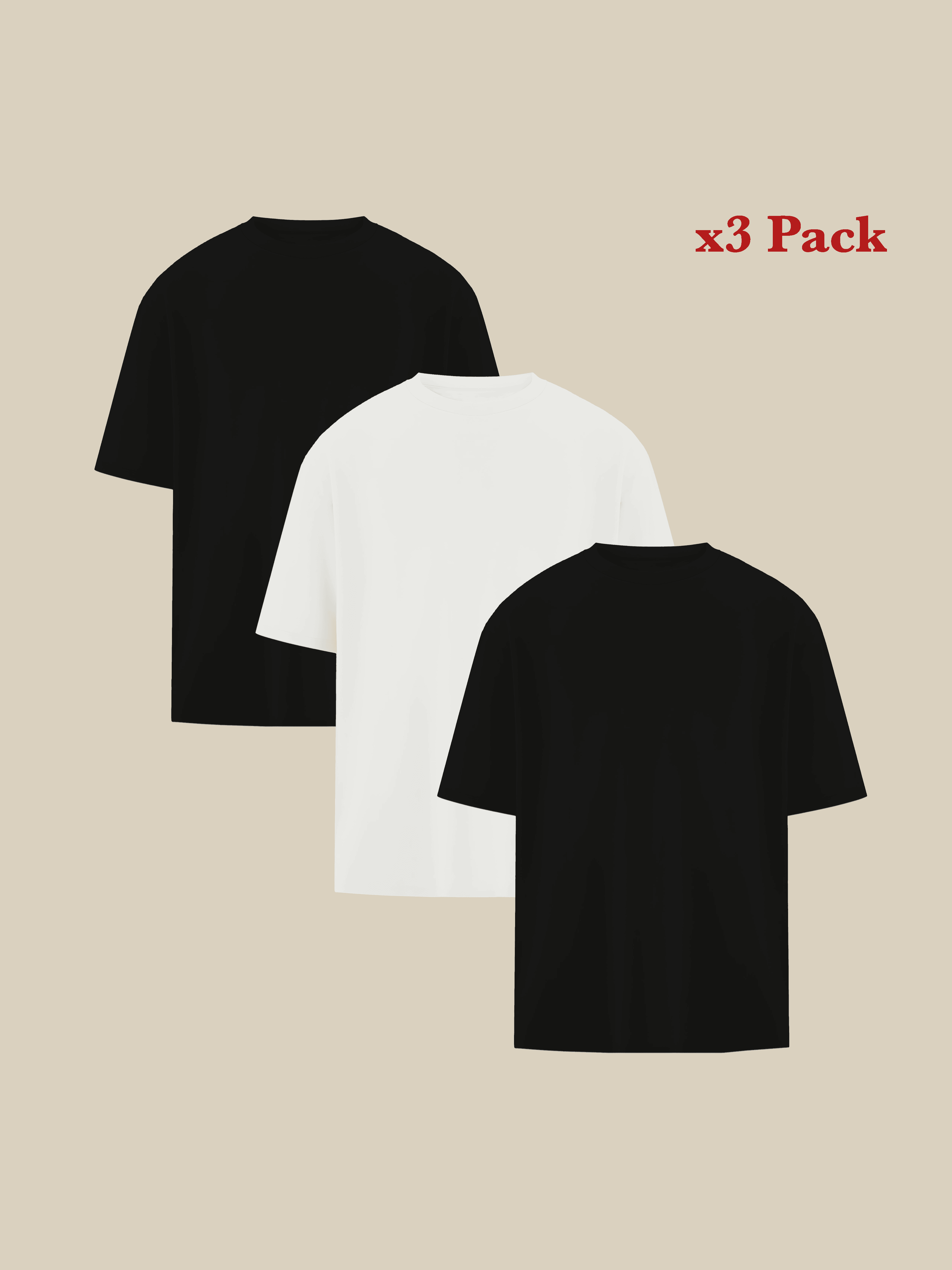 Unisex Oversize T-shirt 3 pack