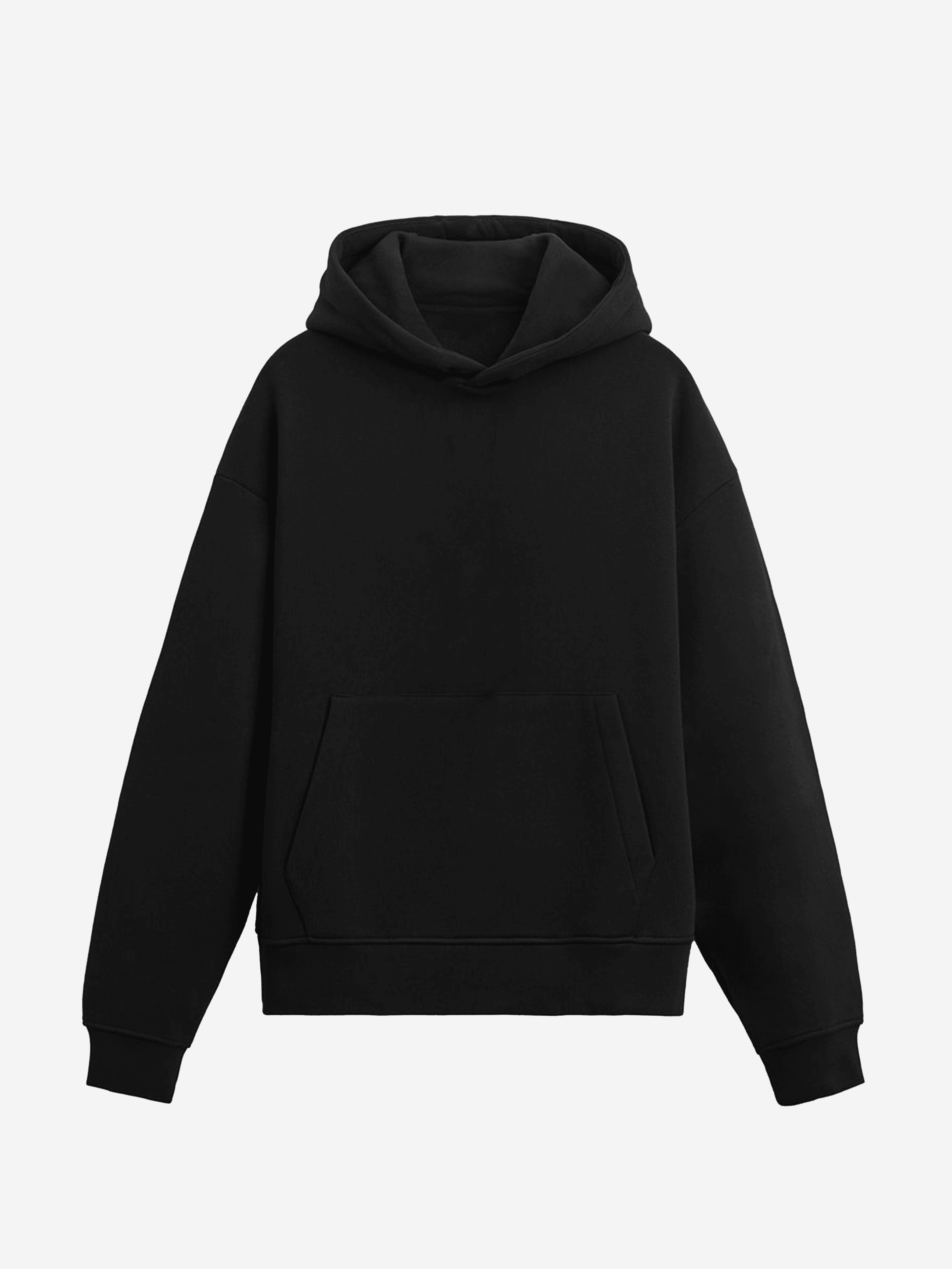 Black Relaxed Fit Hoodie - Şardonsuz