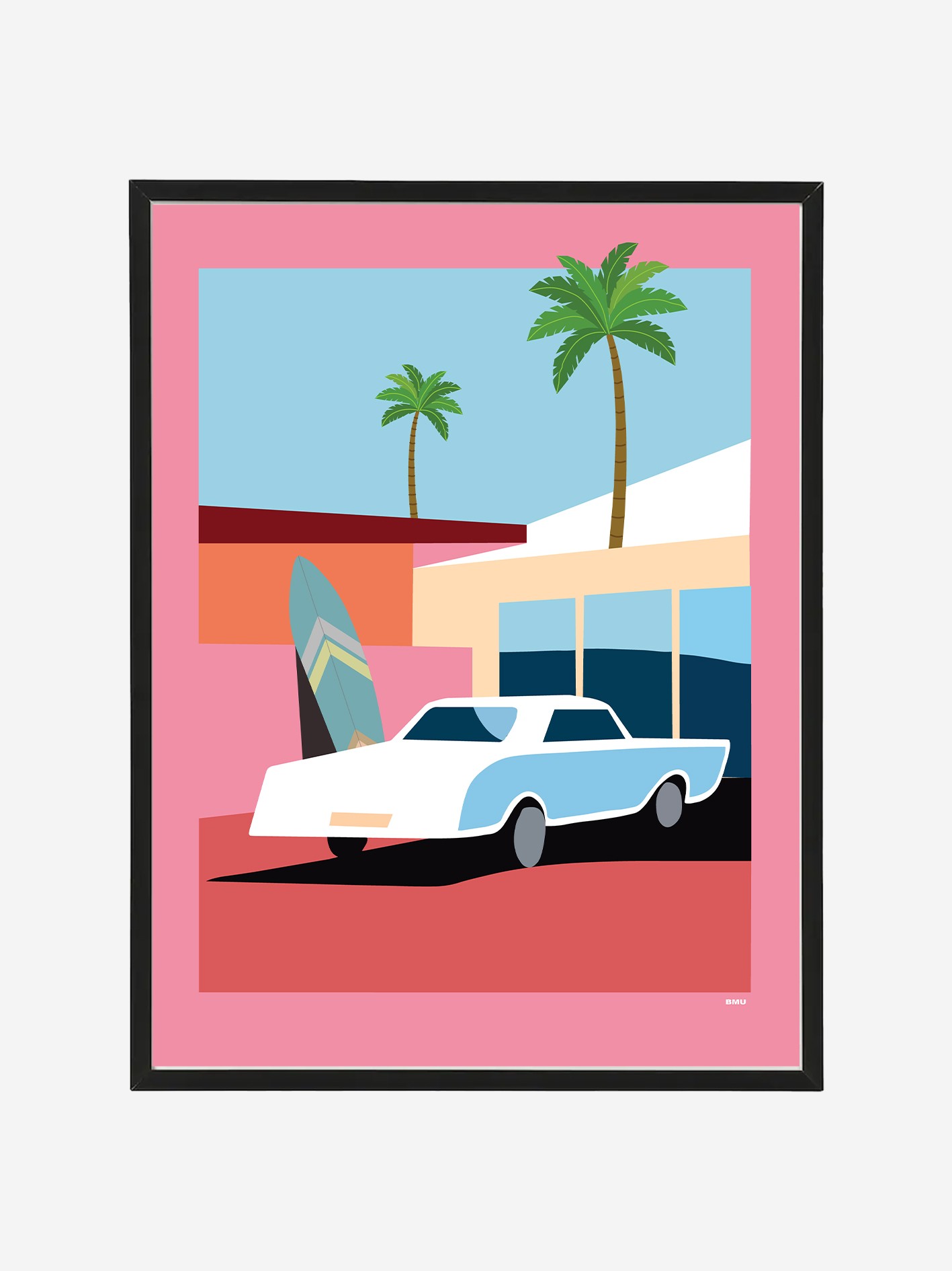 California Colorful House Poster