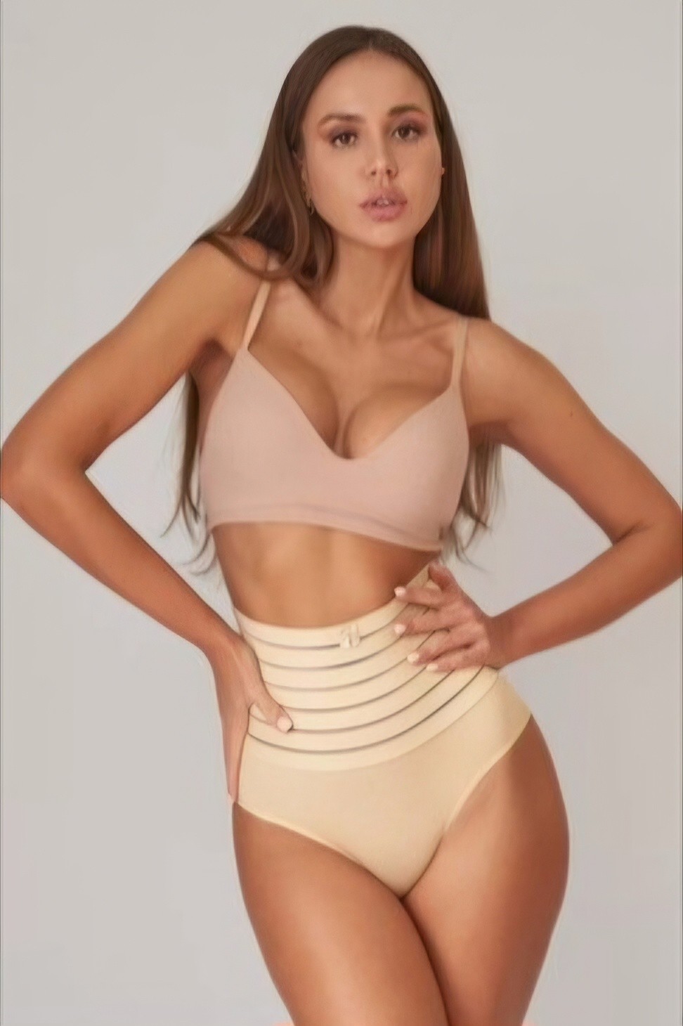 Korseli Toparlayıcı Slip Külot KS2322 - vizon