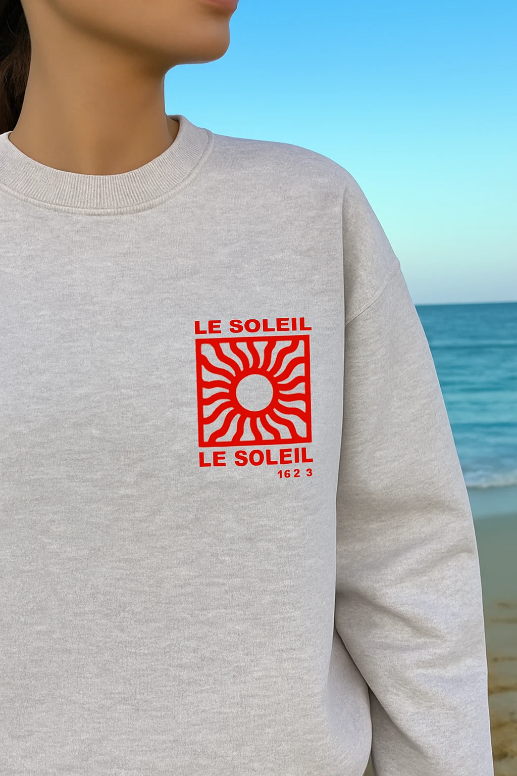 Le Soleil Puff Sweatshirt S6757 - gri