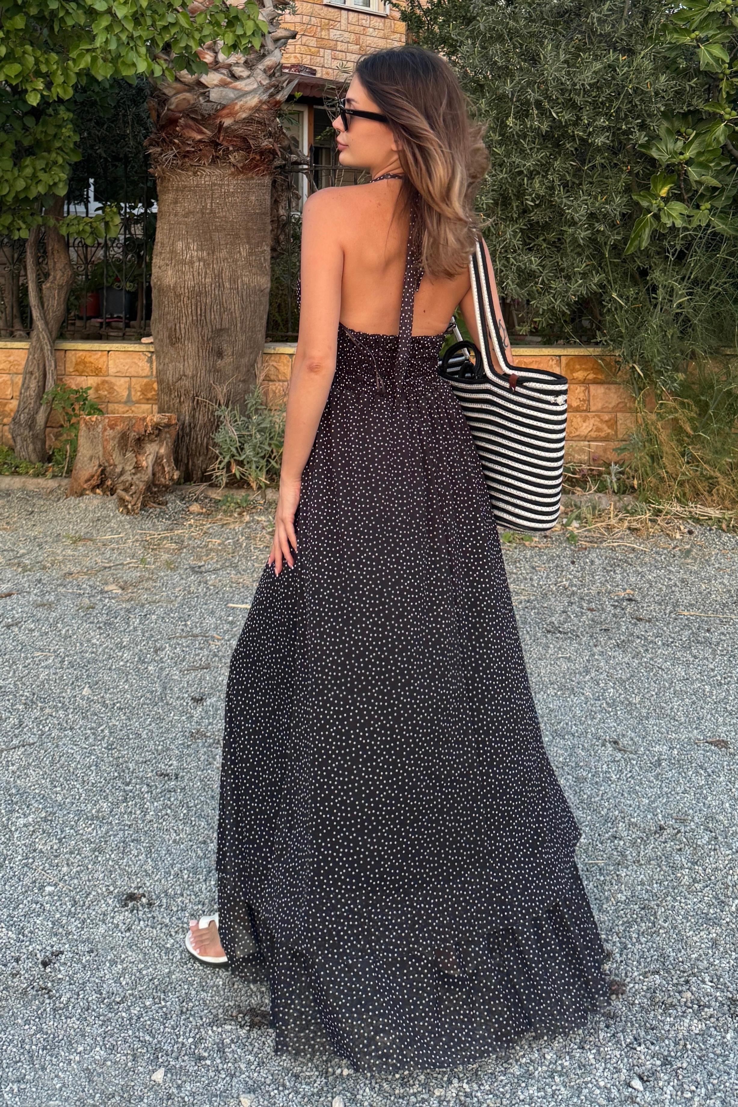 Romantik Seri Puanlı Uzun Elbise RS5677