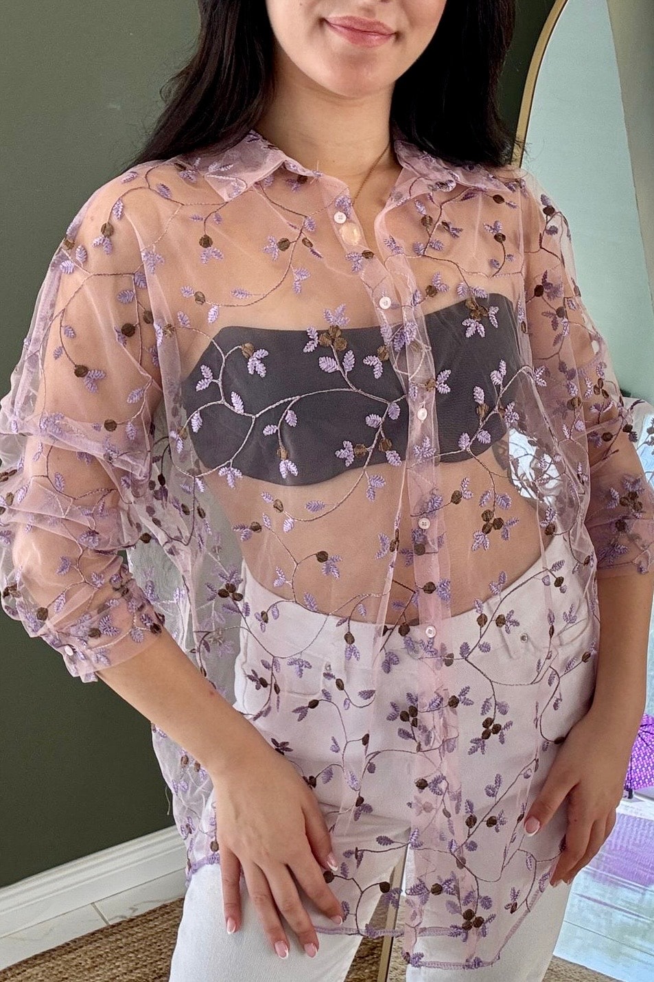 Özel Seri Dantel Gömlek G8332 - pembe