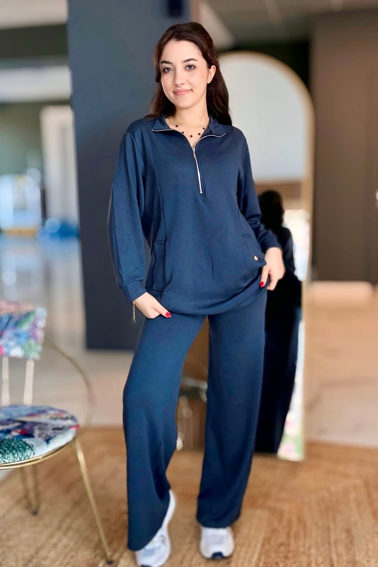 Modal Kumaş Tunik Takım R6766 - antrasit