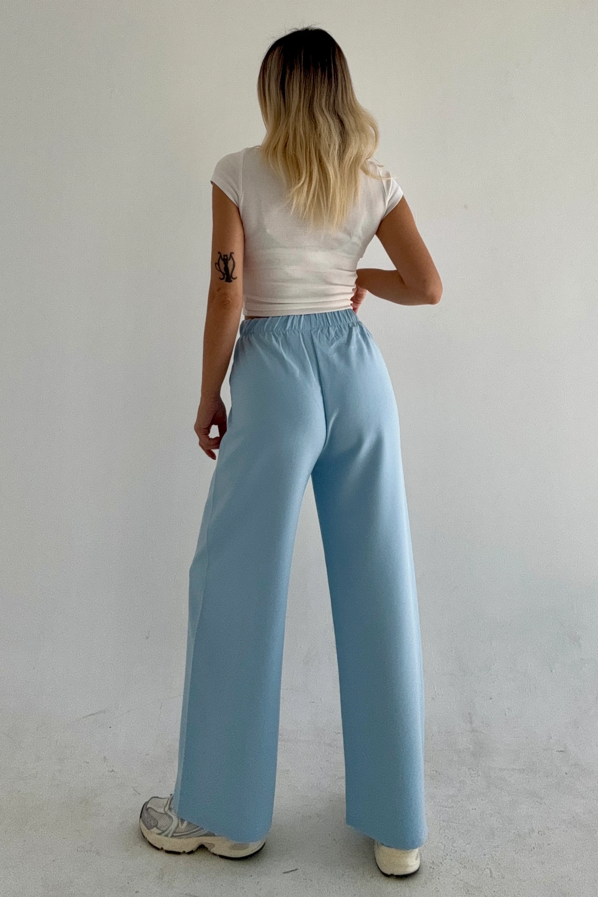 Crep Palazzo Pantolon DB1634 - mavi