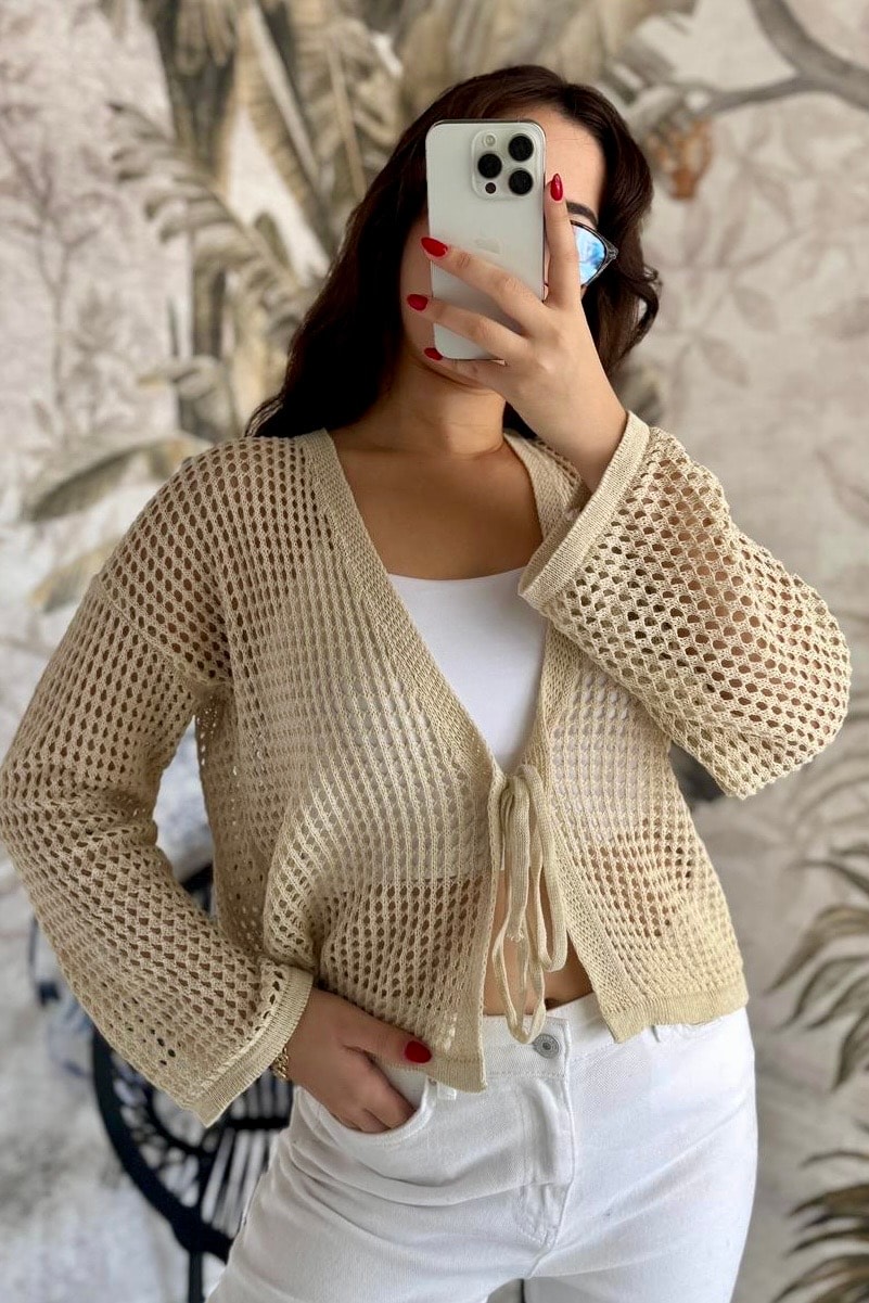 Triko Ceket D5515 - krem