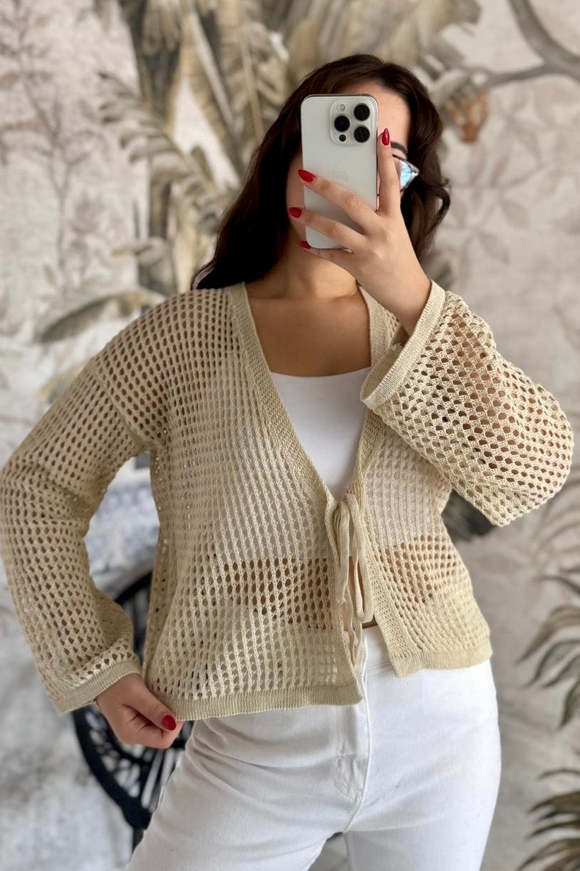 Triko Ceket D5515 - krem