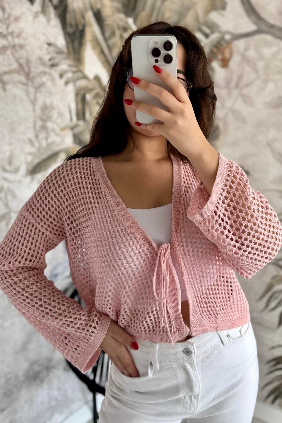 Triko Ceket D5515 - pembe