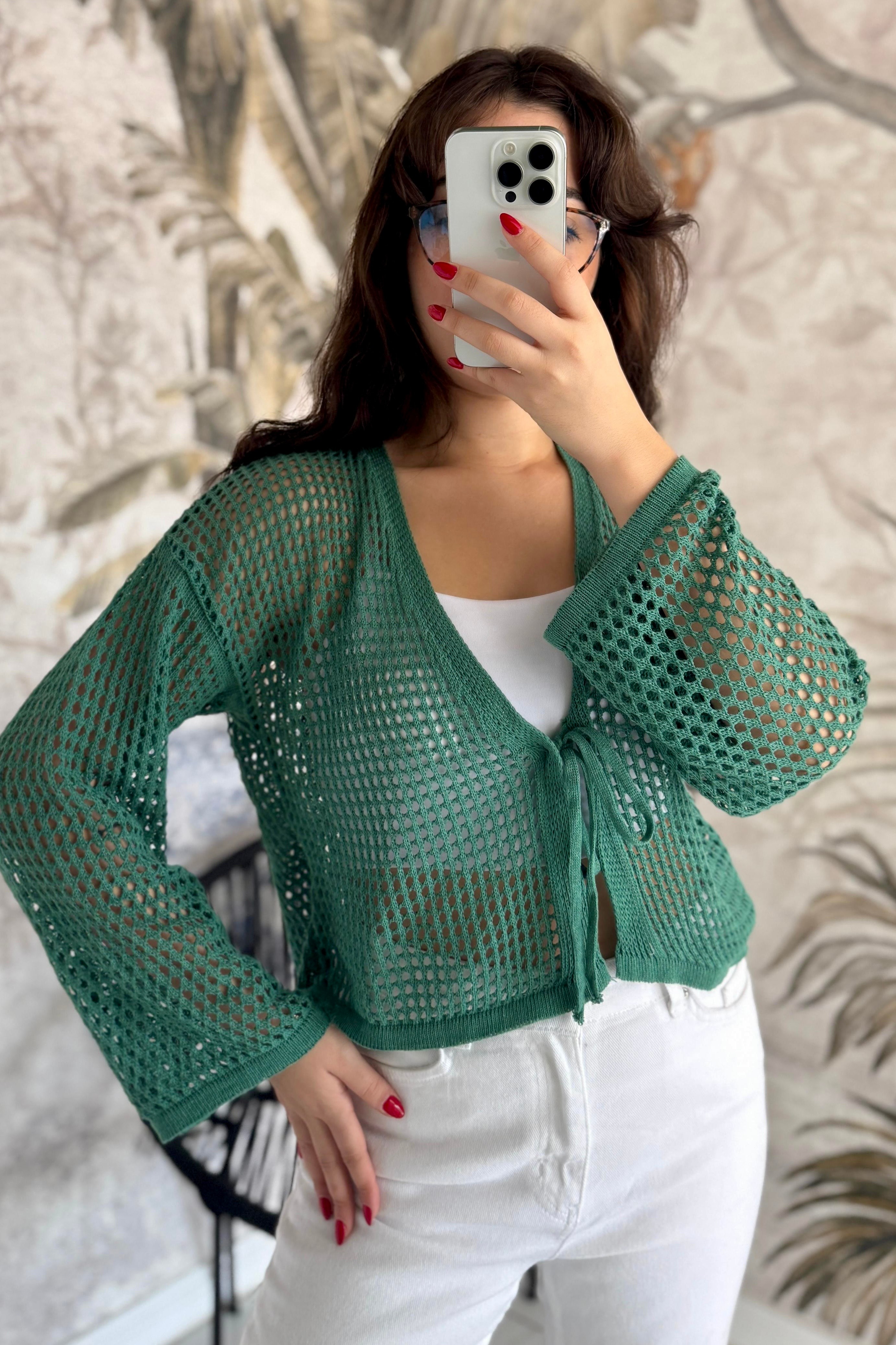 Triko Ceket D5515 - yeşil