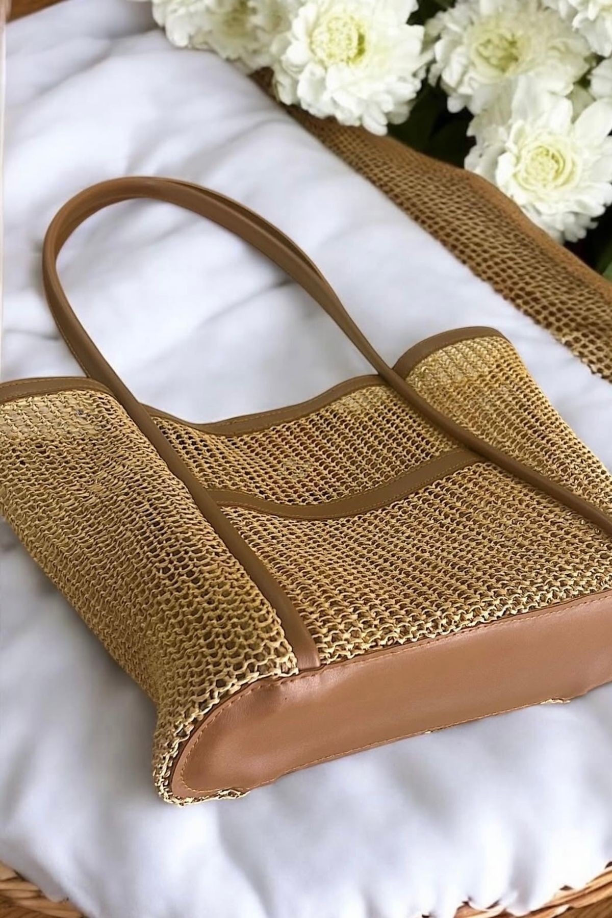 Premium Seri Günlük Hasır Çanta HS4975 - bej